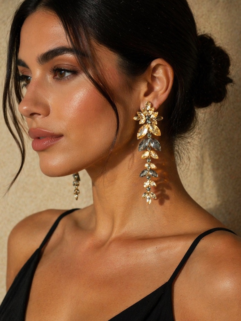 Gold and Silver Leaf Cascade Earrings